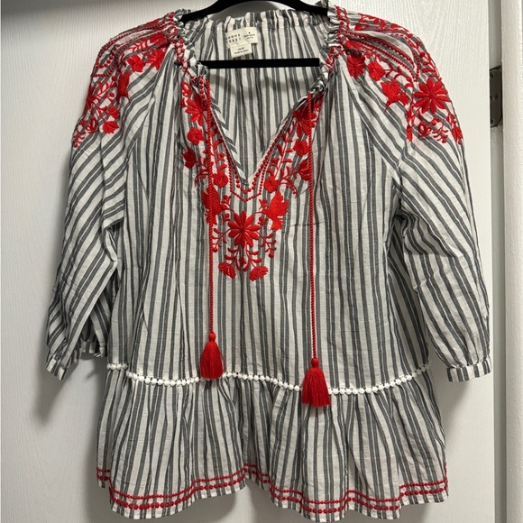 Kate Spade Broome Street Embroidered Top Size Medium - Picture 4 of 9